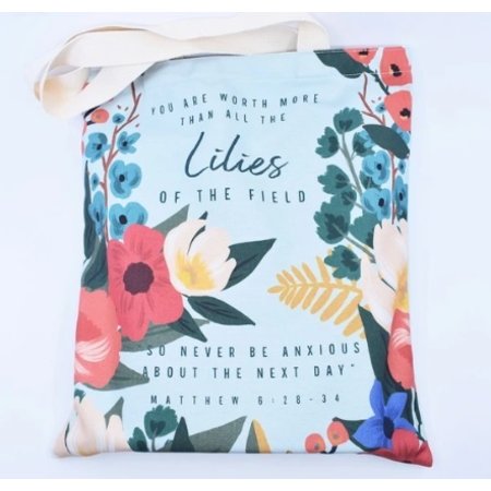 Happier To Give HTG Cotton Lilies 16x16 Tote