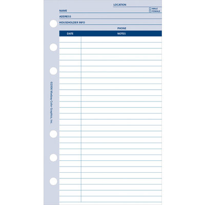 Madzay Return Visit Sheet Refill