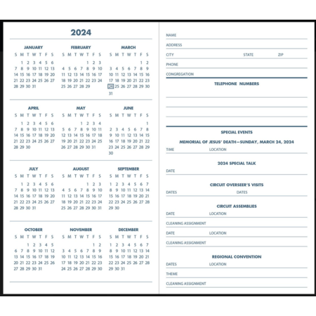 2024 Madzay Pocket Calendar