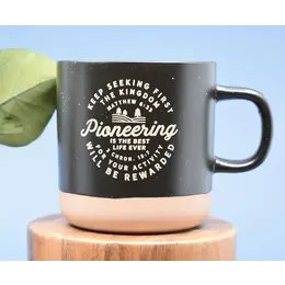 Happier To Give Pioneer Mug - Black & Tan