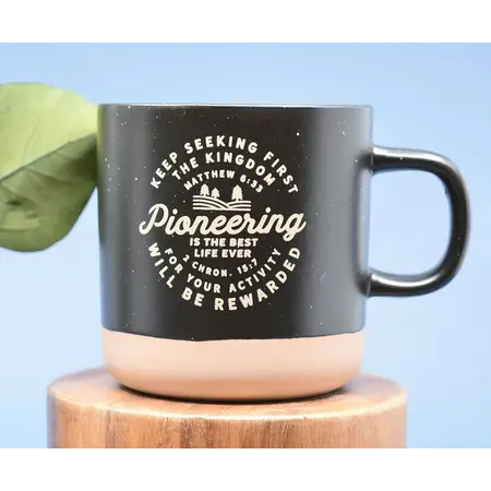 Happier To Give Pioneer Mug - Black & Tan