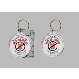 Plastic Round No Blood Keychain