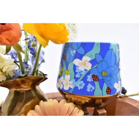 Gold Trim Floral Mug