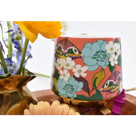 Gold Trim Floral Mug