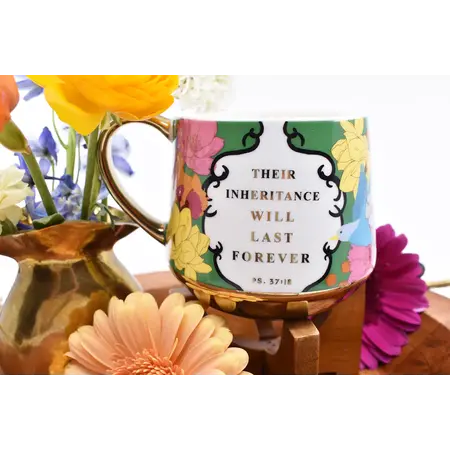 Gold Trim Floral Mug