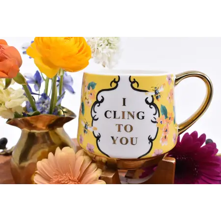 Gold Trim Floral Mug