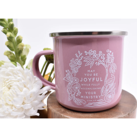 Happier To Give HTG Pink Pioneering Enamel Mug