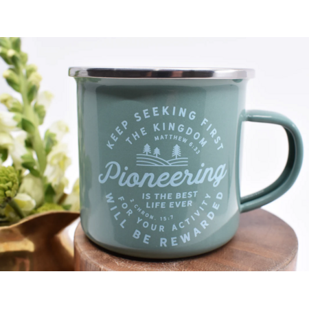 Happier To Give HTG Green Pioneering Enamel Mug