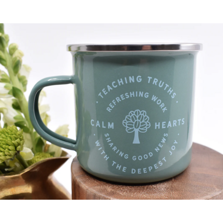Happier To Give HTG Green Pioneering Enamel Mug
