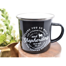 Happier To Give HTG Black Shepherding Enamel Mug