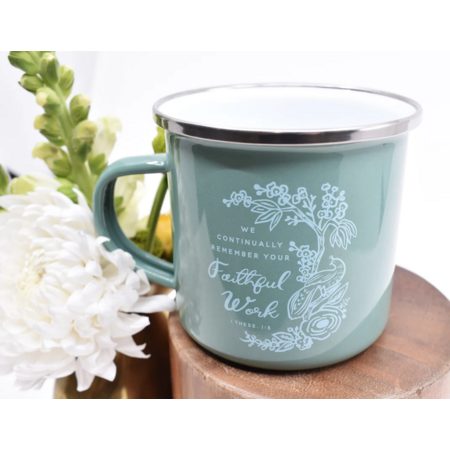 Happier To Give HTG Green Elders Wives Enamel Mug