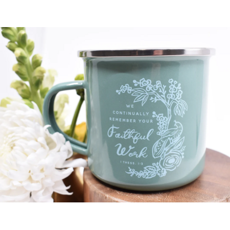 Happier To Give HTG Green Elders Wives Enamel Mug