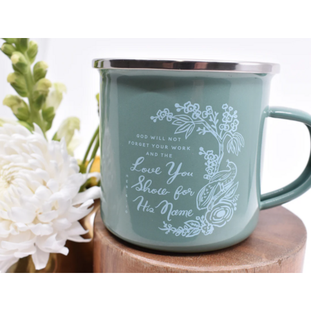 Happier To Give HTG Green Elders Wives Enamel Mug