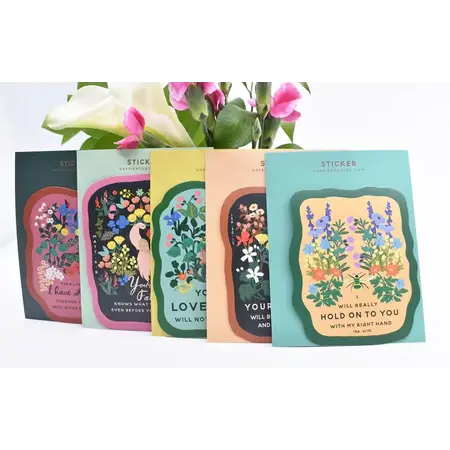 Happier To Give HTG 5PK Vintage Floral Stickers-Encouragement