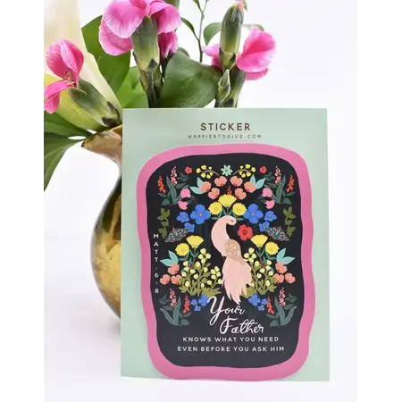Happier To Give HTG 5PK Vintage Floral Stickers-Encouragement