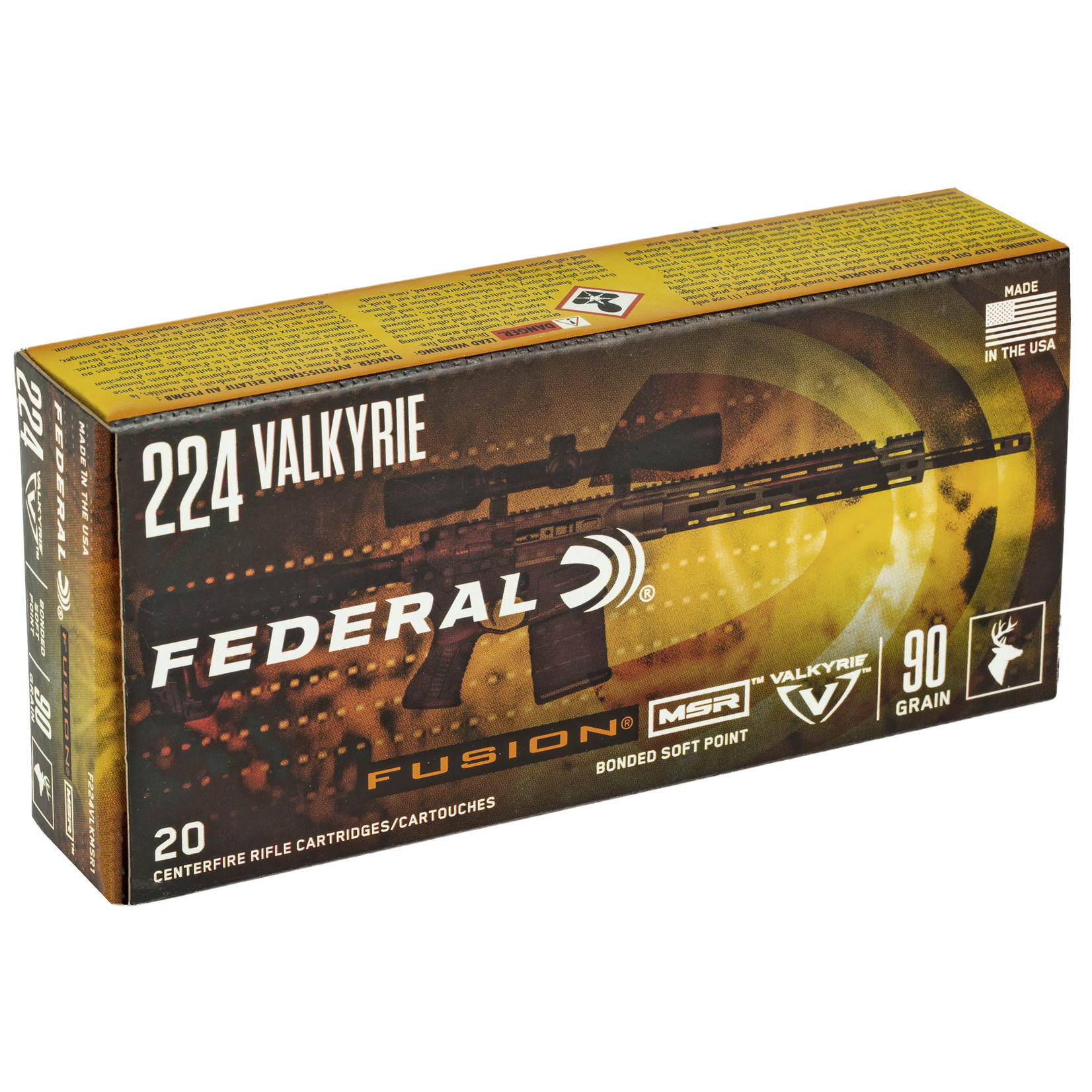 Federal Federal, Fusion, 224 Valkyrie, 90 Grain, Boat tail, 20 Round Box