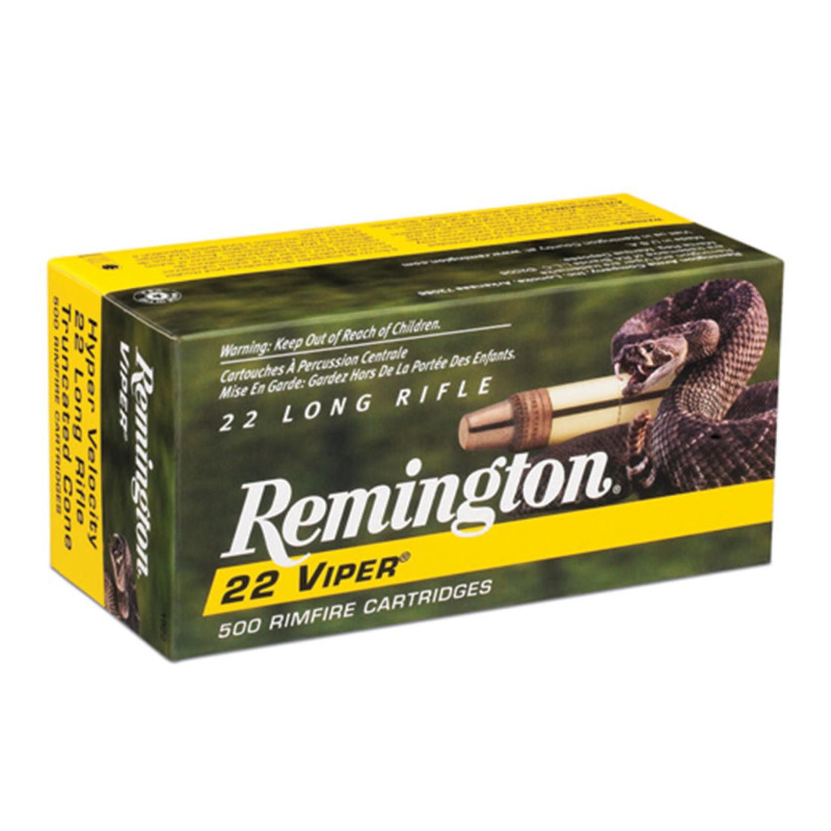 REMINGTON AMMUNITION Remington Ammo 22 Viper, 22 LR Hyper Velocity, 36 grain, Truncated Cone Hollow Point, 500 rd brick