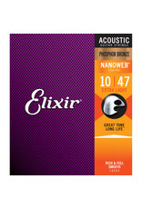 Elixir Elixir 16002 Phosphor Bronze Acoustic w/NANOWEB. Extra Light 10-47