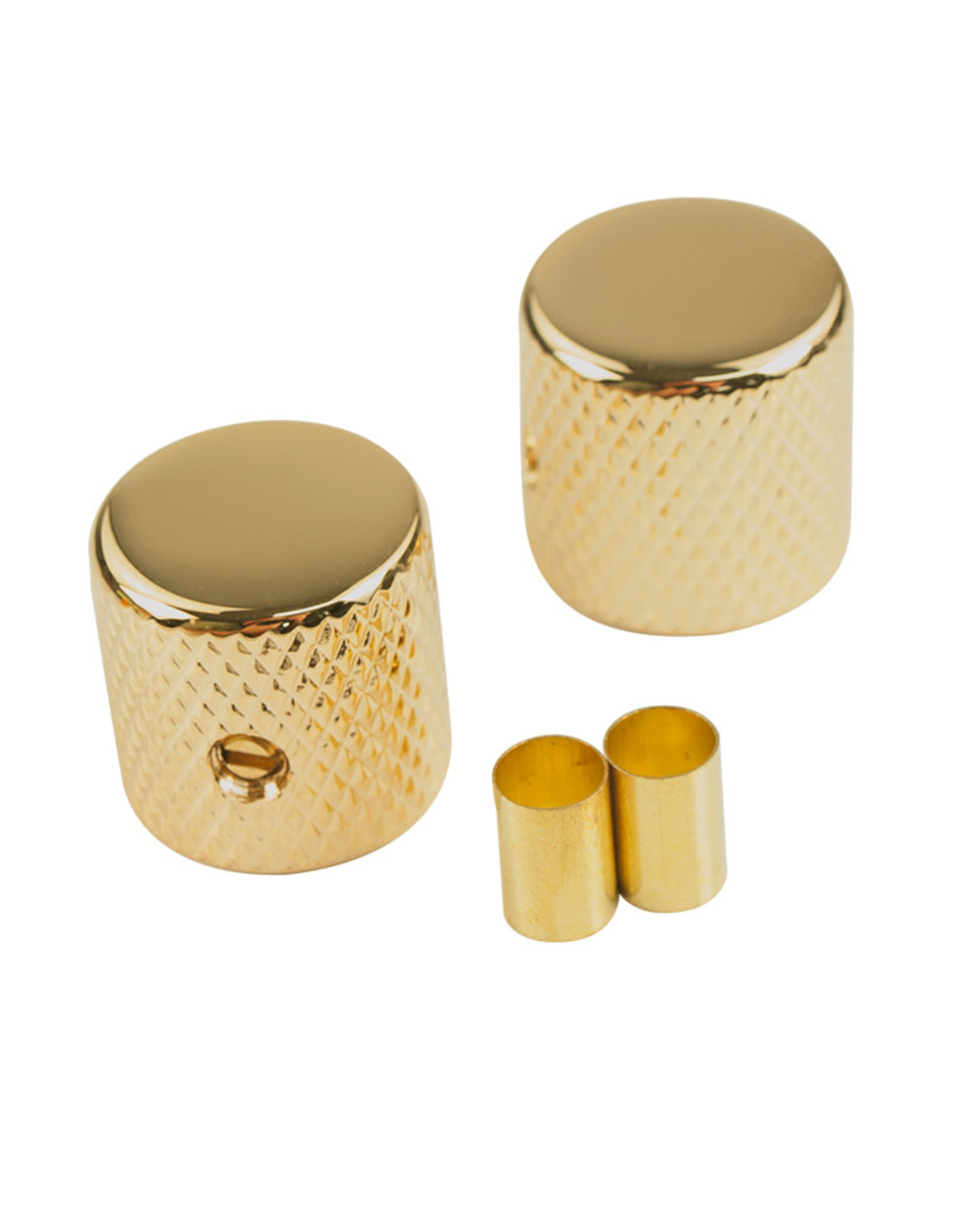 WD Music Products WD® Brass Barrel Knob Set of 2  w/1/4" Internal Diameter Gold