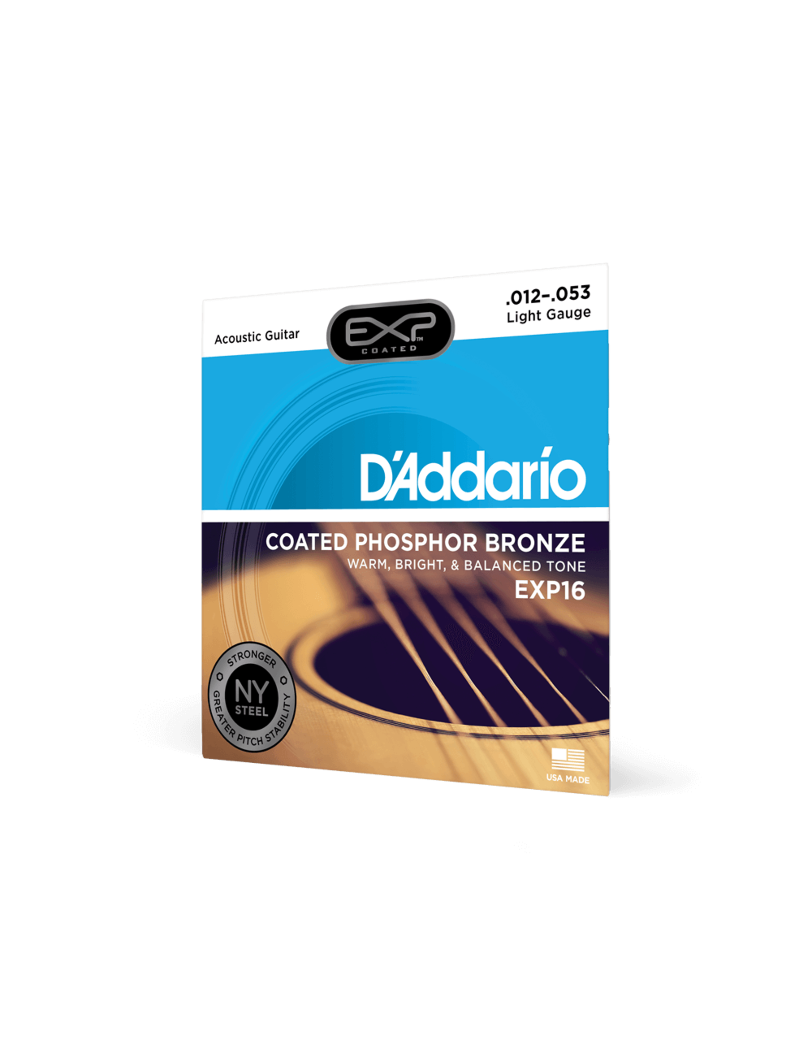 D'Addario D'Addario EXP16 Coated Phosphor Bronze Light Acoustic  - 12-53 Gauge