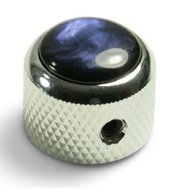 Q-Parts Q-Parts Knob With Blue Acrylic Pearl Inlay Chrome