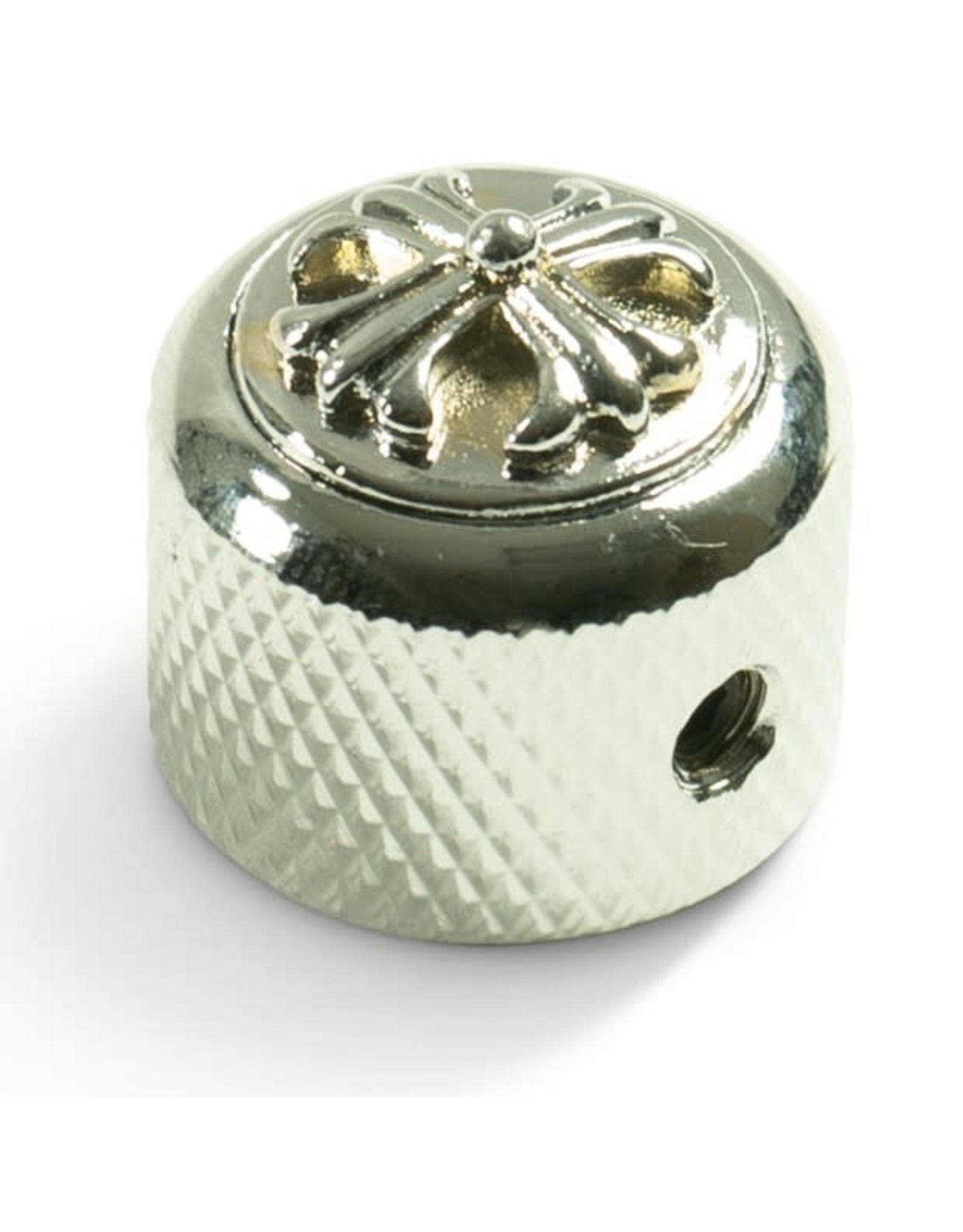 Q-Parts Q-Parts Knob With Cross Inlay Dome Chrome