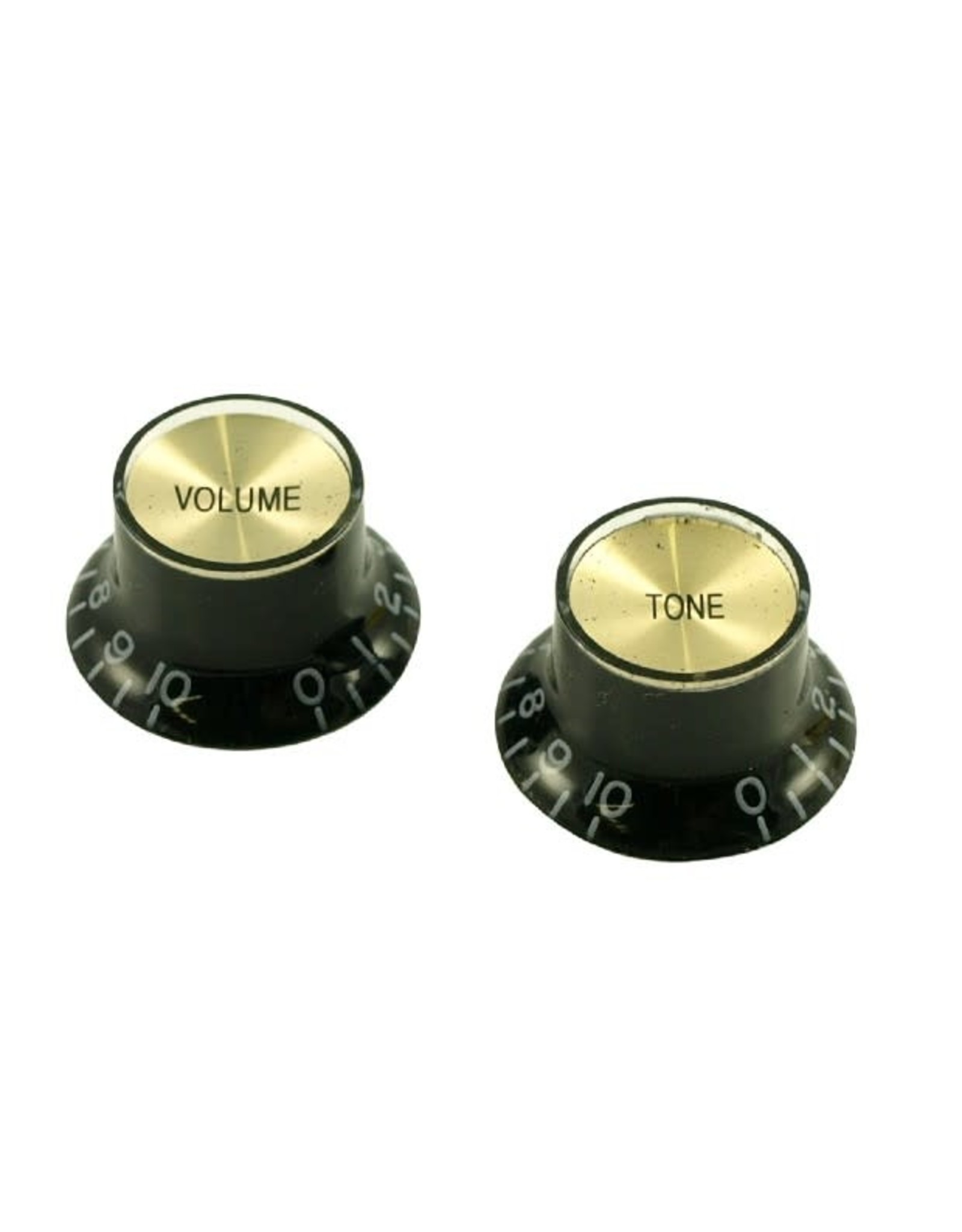 WD Music Products WD Bell Knob Set Of 2 Black w/Gold Top