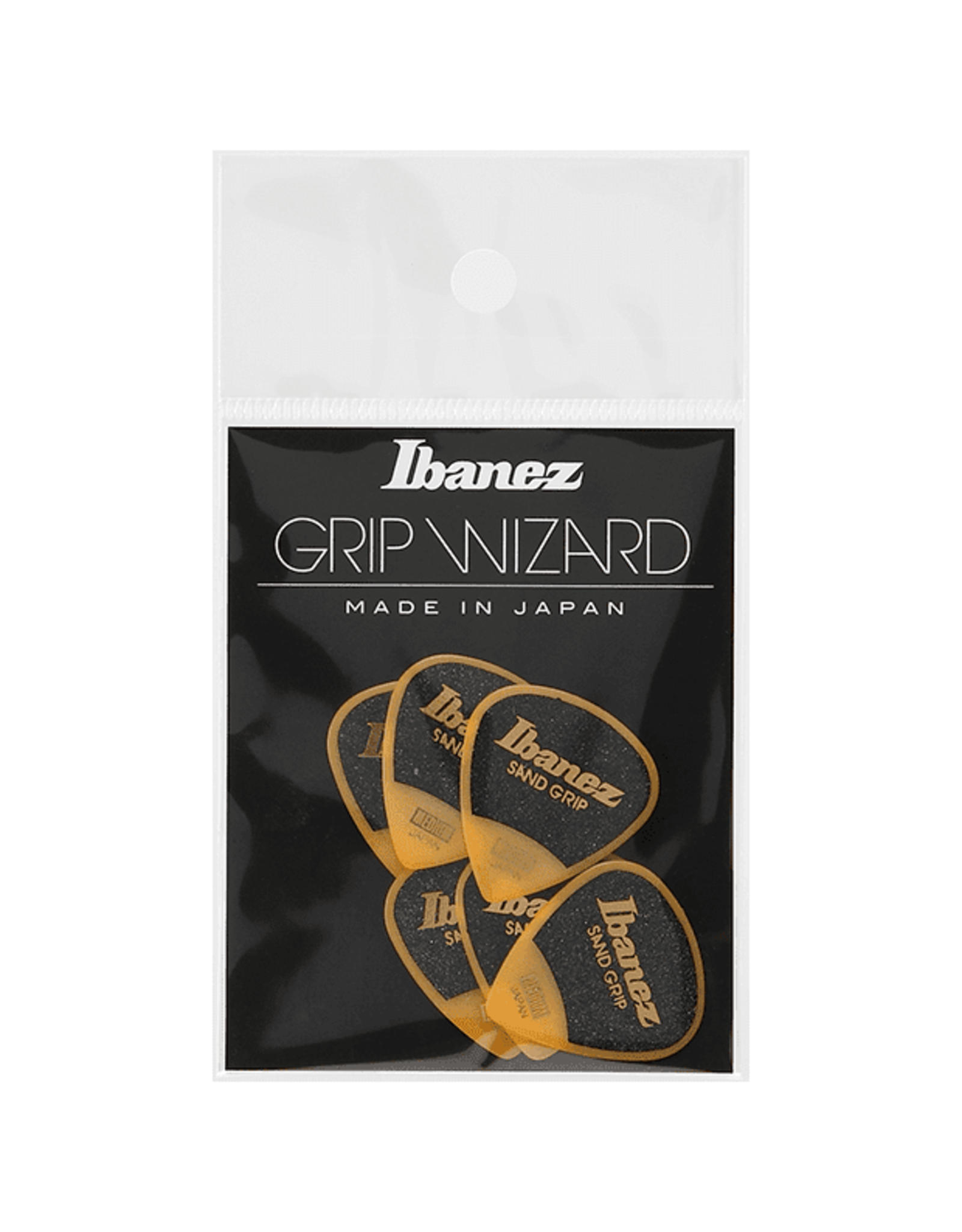 Ibanez Ibanez Grip Wizard Series Sand Grip Guitar Pick .8 Gauge 6 Pack Yellow
