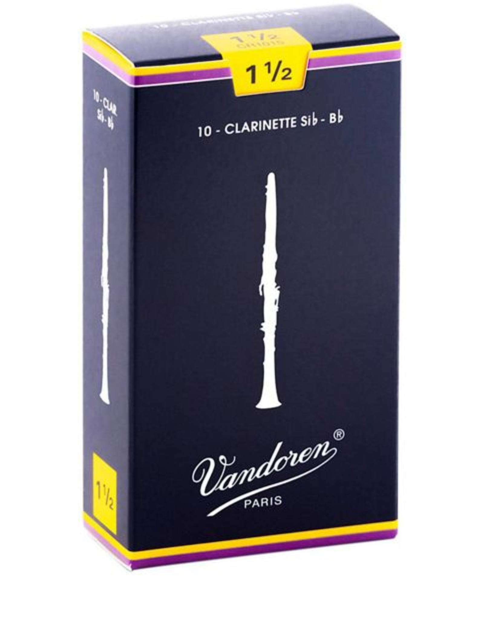 Vandoren Vandoren Bb Clarinet Traditional Reeds Strength #1.5; Box of 10