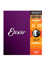 Elixir Elixir 16027 Phosphor Bronze Acoustic w/NANOWEB. Custom Light 11-52