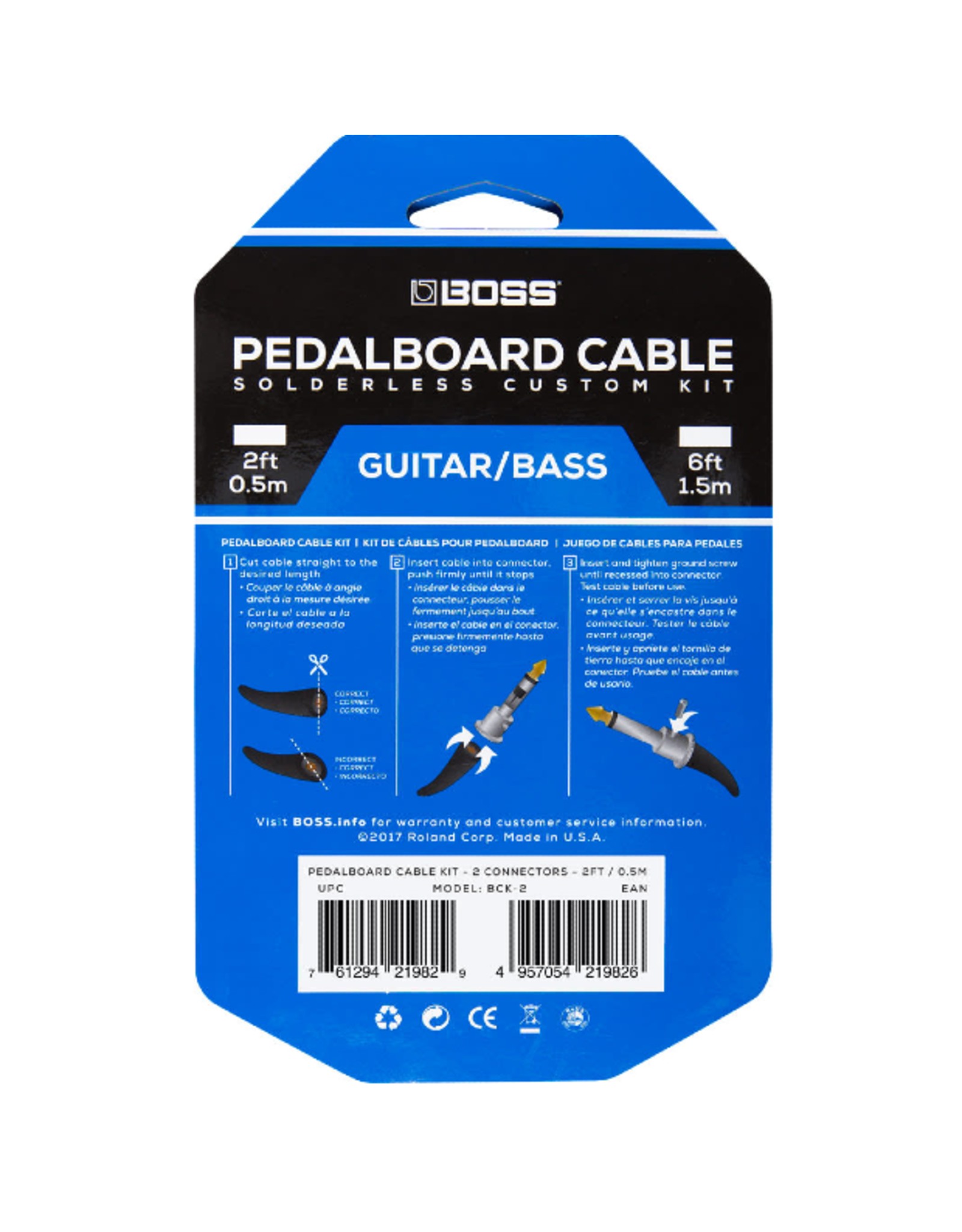 Boss Boss Solderless Pedalboard Cable Kit 2 ft.
