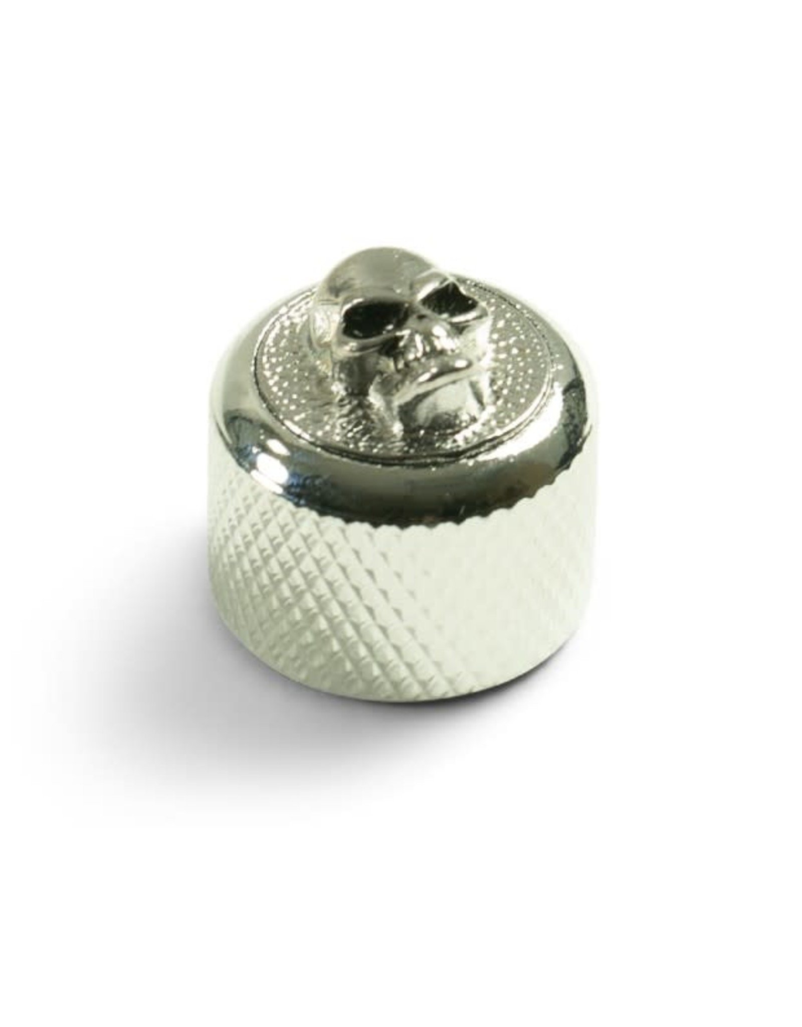 Q-Parts Q-Parts Knob With Angry Skull Inlay Dome Chrome