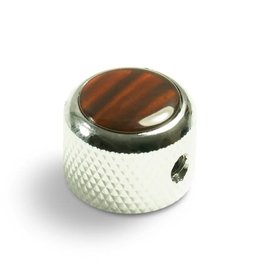 Q-Parts Q-Parts Knob With Tortoise Inlay Dome Chrome