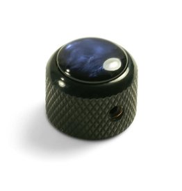 Q-Parts Q-Parts Knob With Blue Acrylic Pearl Inlay Dome Black