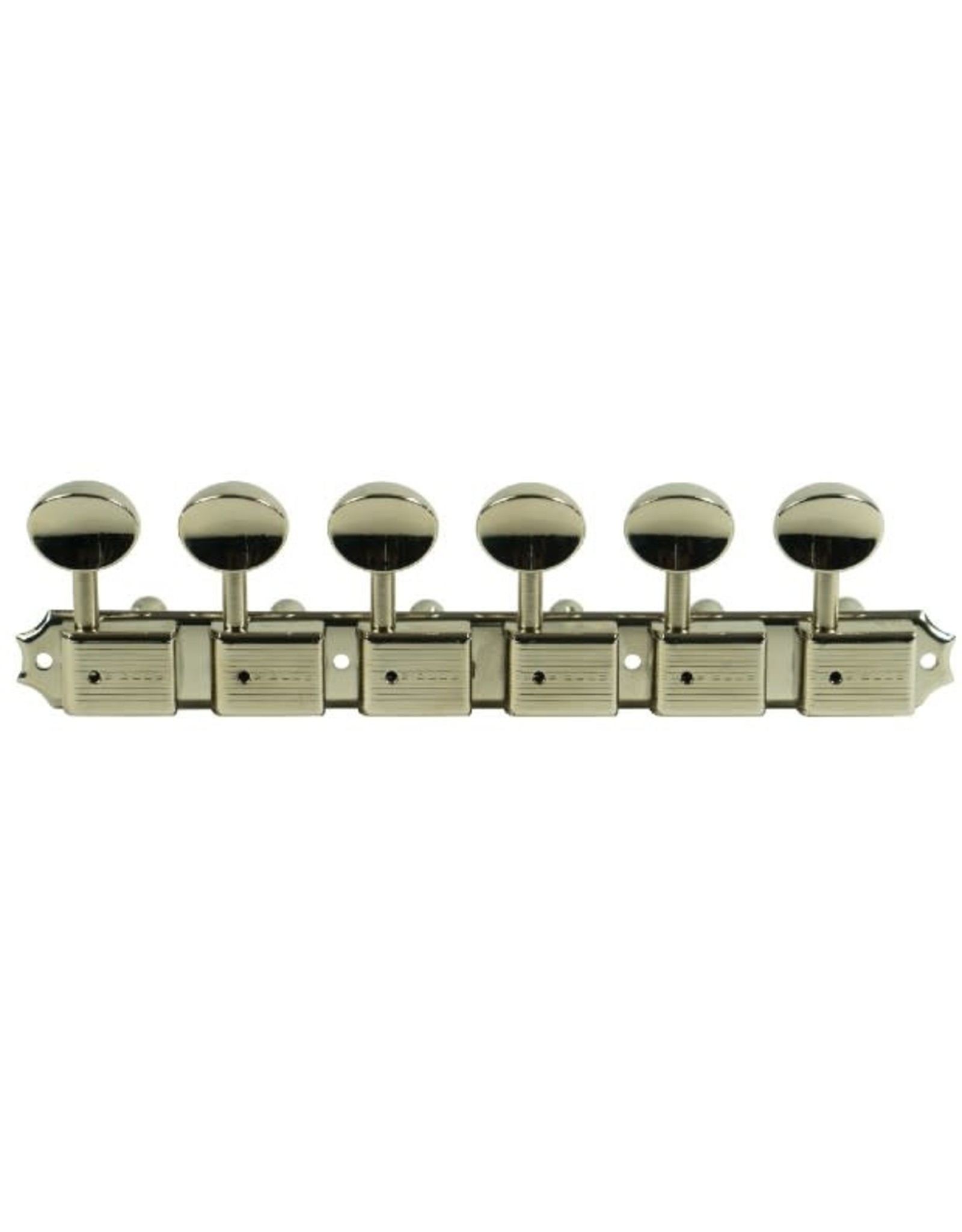 Kluson Kluson 6 On A Plate Deluxe Series Tuning Machines Nickel w/Oval  Button