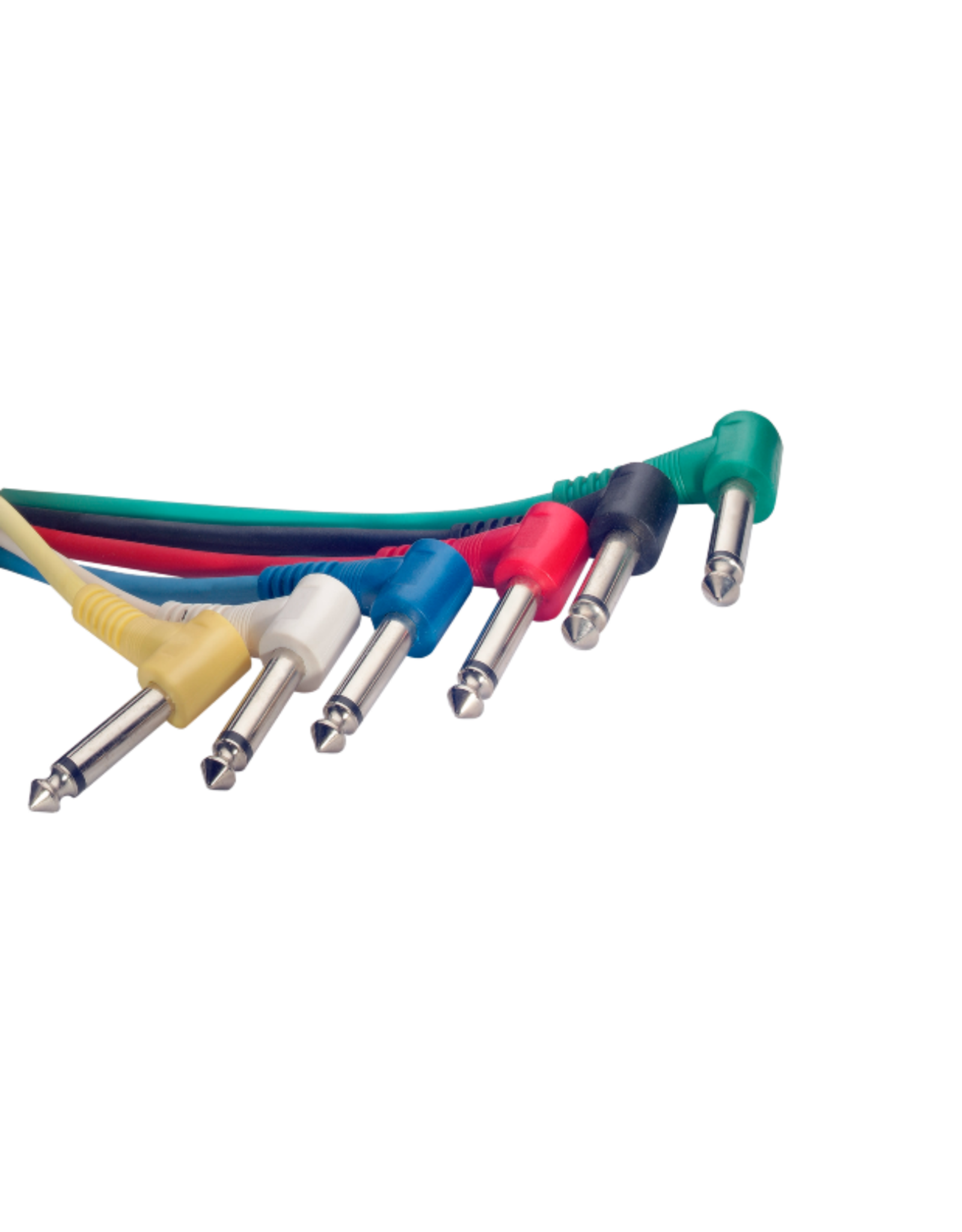 Stagg Stagg Mono Patch Cable, 6 x jack/jack (m/m, L-Shaped), 1' Moulded Plastic