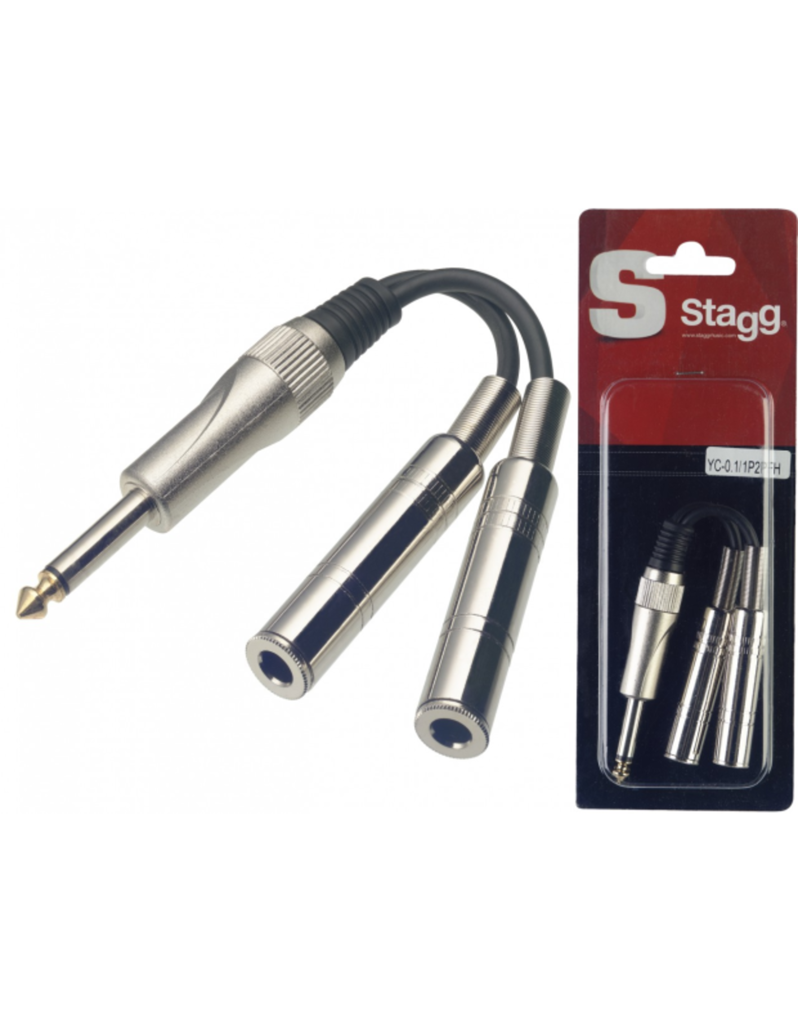 Stagg Stagg 1 x Male Mono Phone Plug/2x Female Mono Phone Plug adaptor