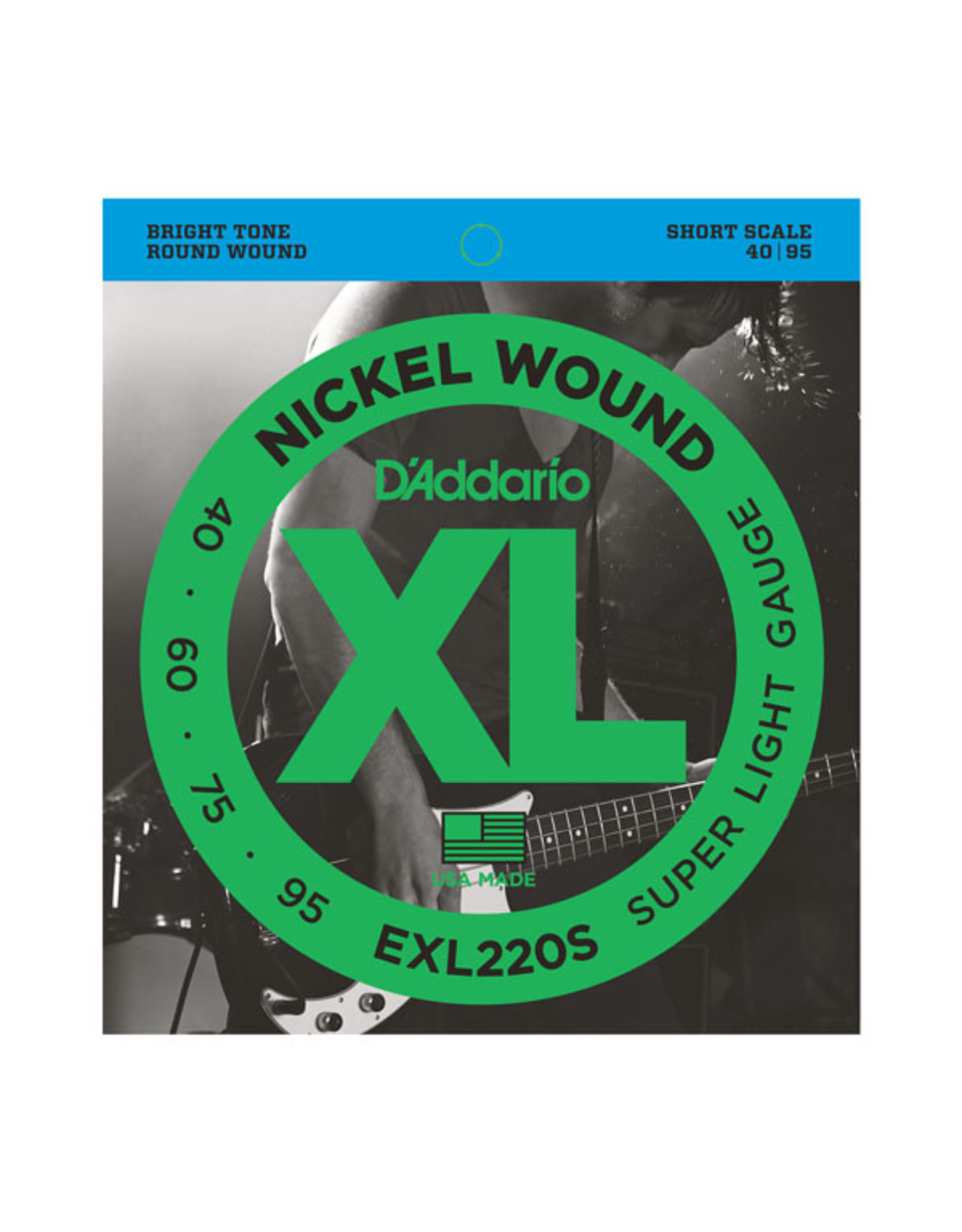 D'Addario D'Addario  EXL220S Nickel Wound Bass Super Light 40-95 Short Scale