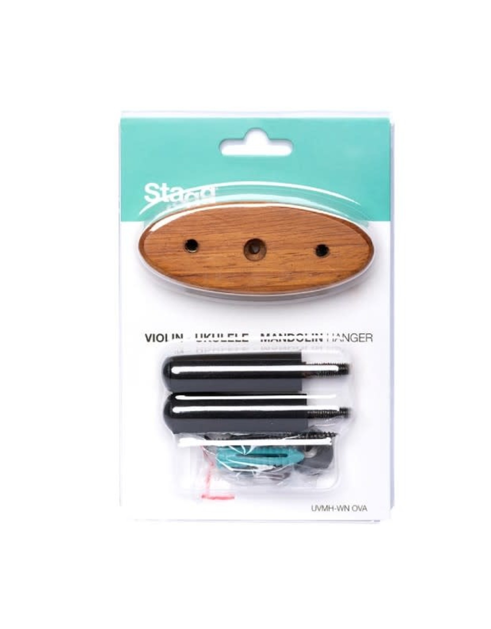 Stagg Ukulele/Mandolin/Violin WallMounted Holder w/Oval Wooden Base