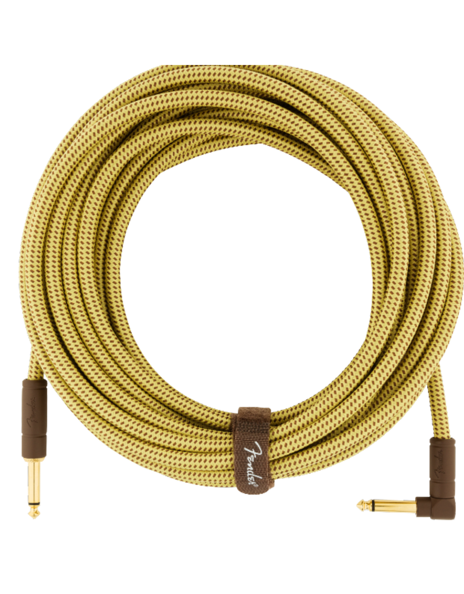 Fender Fender Deluxe Series Instrument Cable, Straight/Angle, 25', Tweed