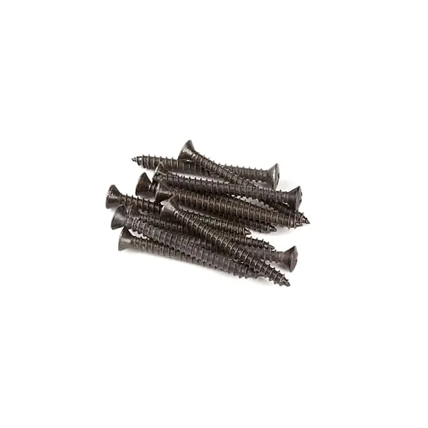 Fender Neck Mounting Screws, Sheet Metal (8 X 13/4"), Black (12