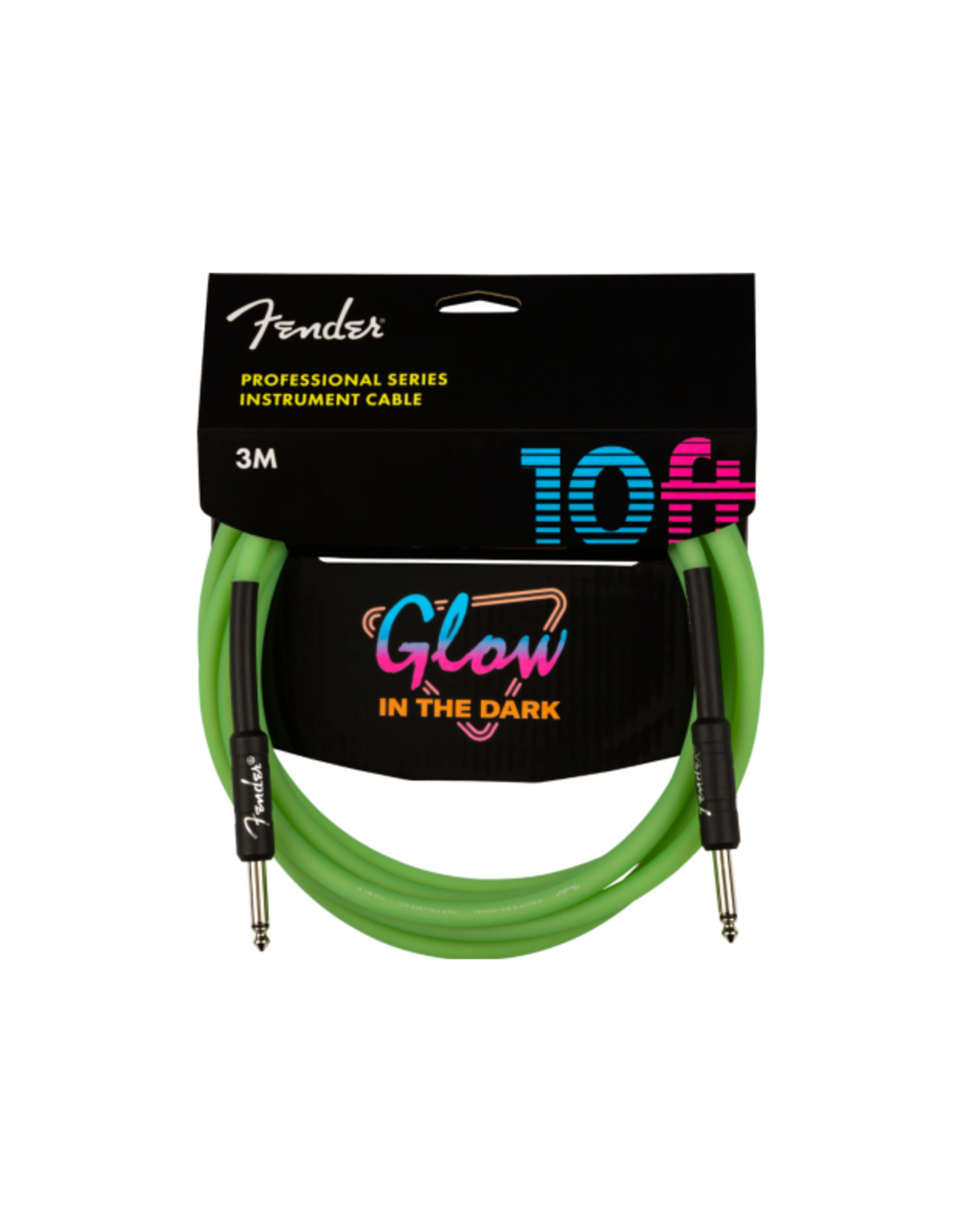 Fender Fender Professional Series Glow in the Dark Cable, Green, 10'