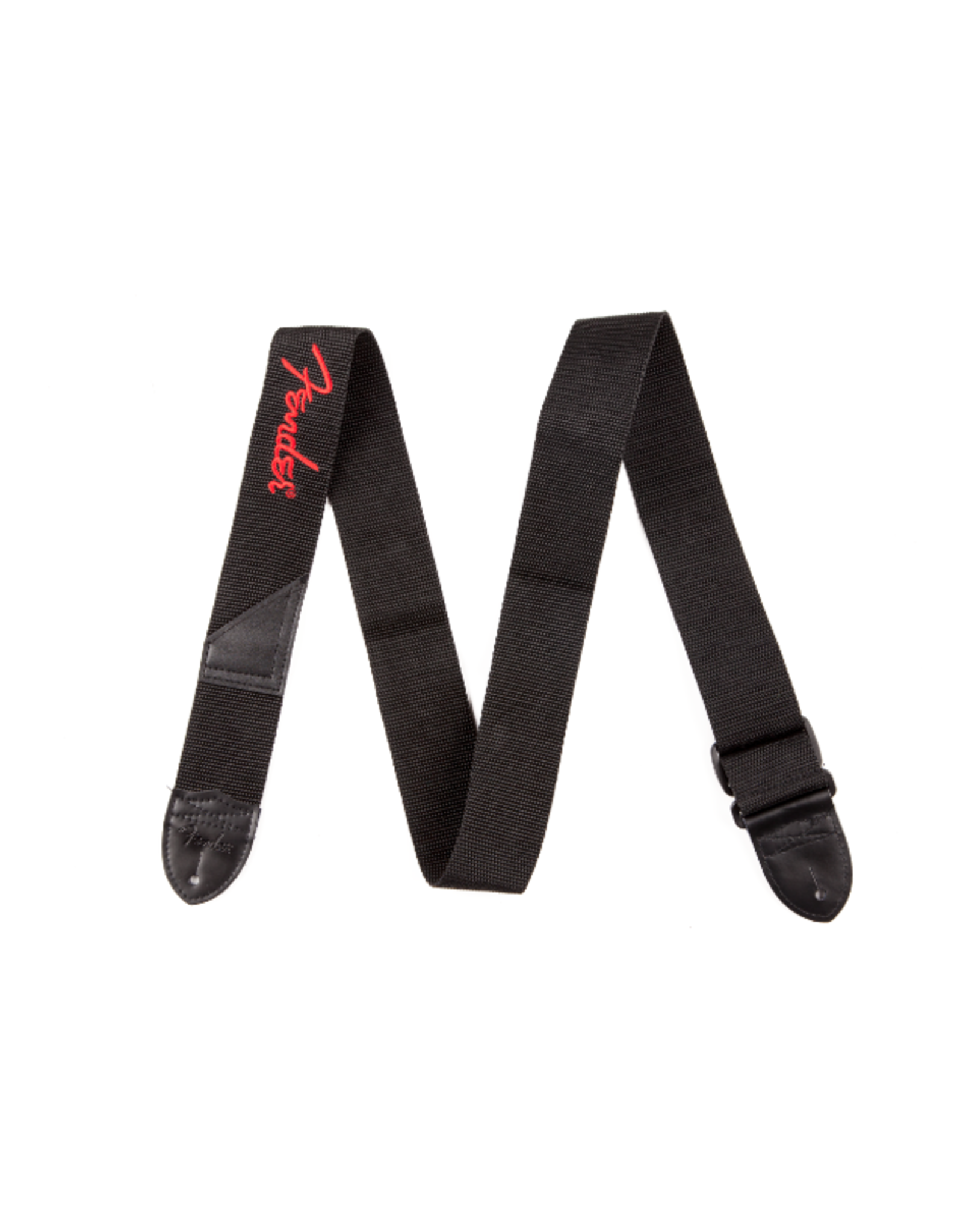 Fender® Logo Strap, Black/Red Logo, 2" Backwoods Guitar