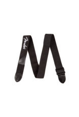 Fender Fender® Logo Strap, Black/White Logo, 2"