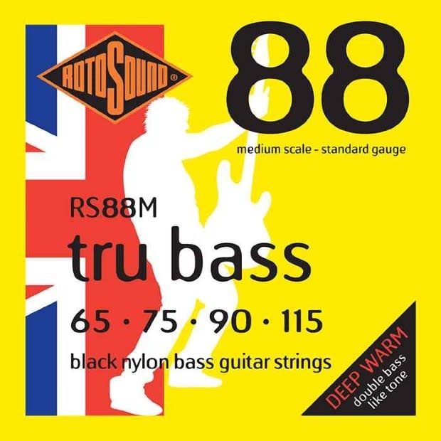 RotoSound Tru Electric Bass Black Nylon Flatwound Short Scale, .065
