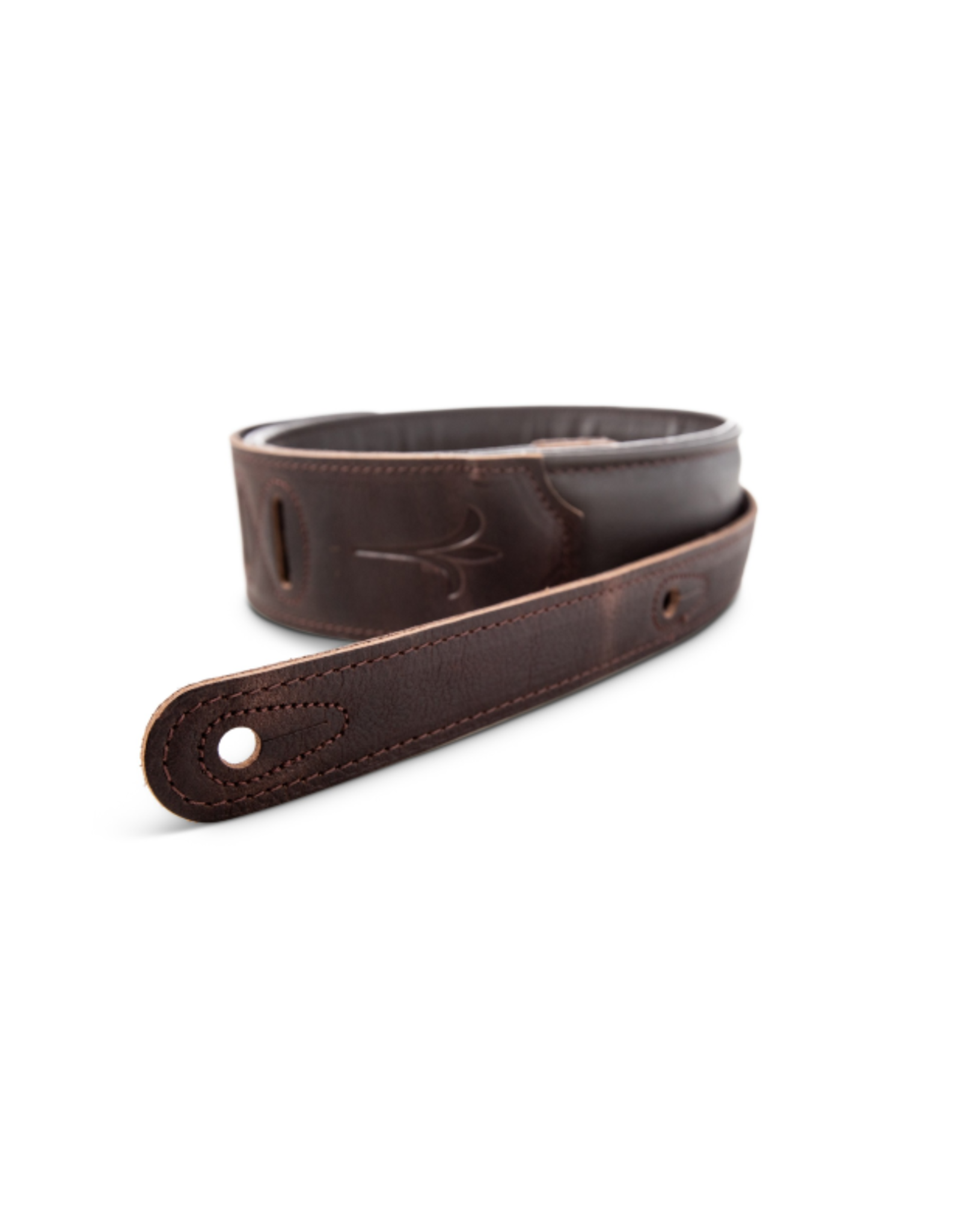 Taylor Guitars Taylor Spring Vine 2.5" Embroidered Leather Guitar Strap - Chocolate Brown