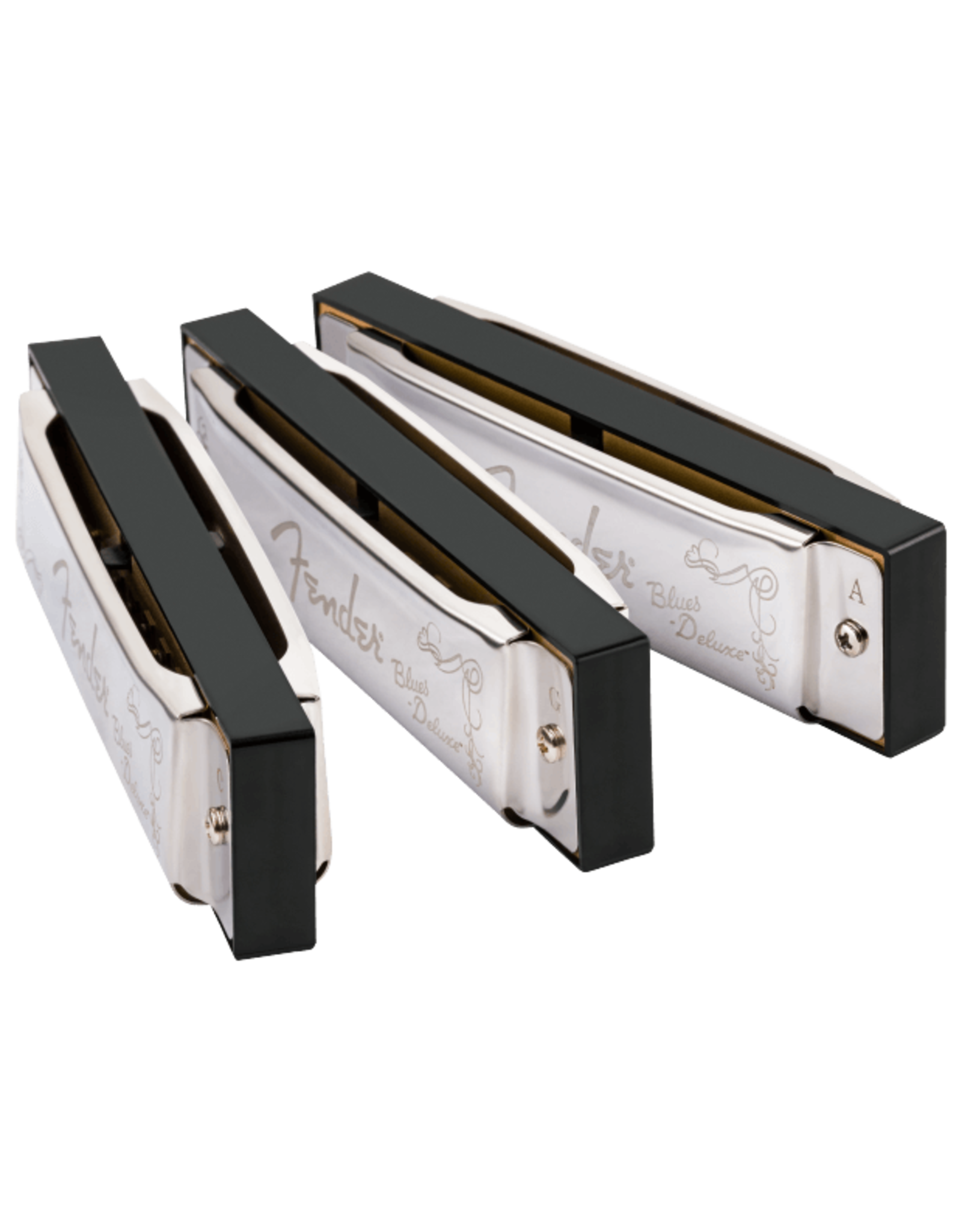 Fender Blues Deluxe Harmonica, Pack of 3, with Case Backwoods Guitar