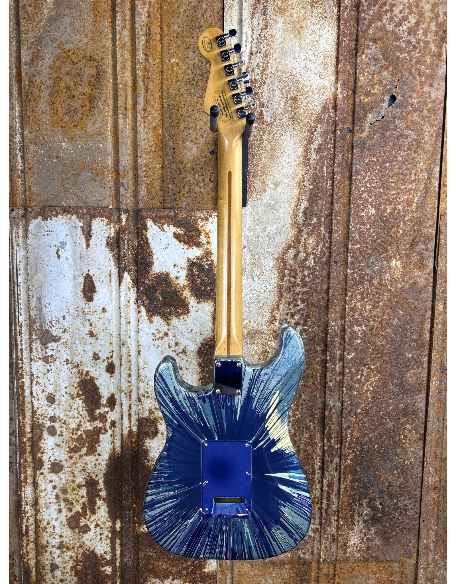 Fender Fender FSR Splattercaster Standard Stratocaster 2003 Midnight Blue Swirl over Olympic White (Used)