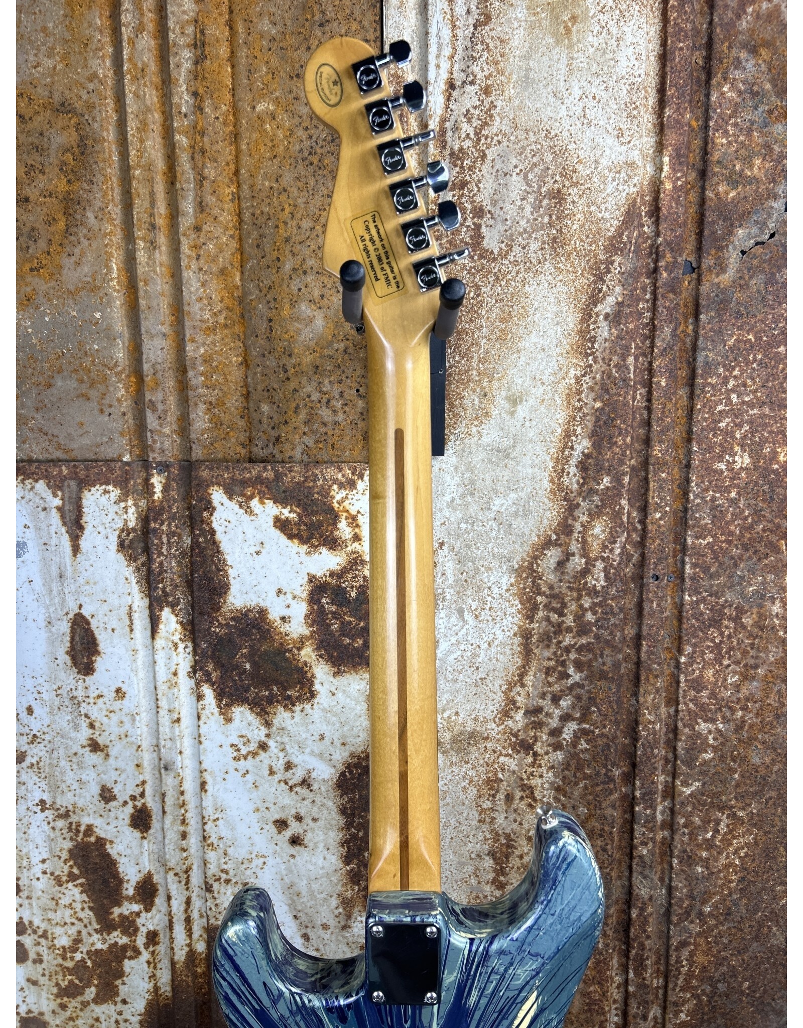 Fender Fender FSR Splattercaster Standard Stratocaster 2003 Midnight Blue Swirl over Olympic White (Used)