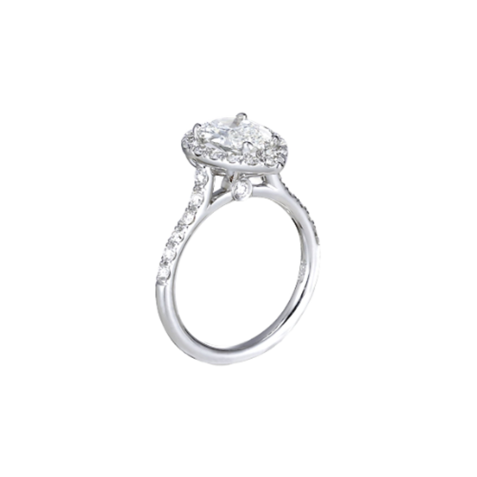 14k Pear Shaped Diamond Halo Engagement Ring cd.46 d.44